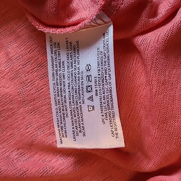 GAP women's large long sleeve soft T-shirt. NWT Peach color - Picture 4 of 10